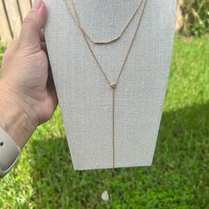 Two Layer Delicate Stone necklace